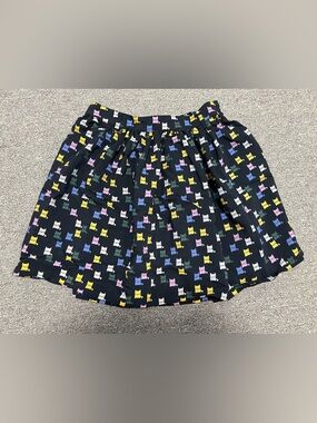 Girls Navy Skirt with Colorful Cat Print